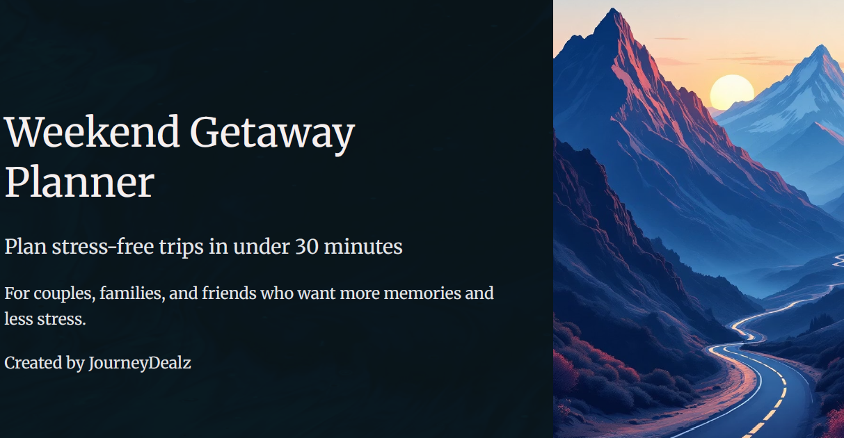 Weekend Getaway Planner – 10-Page Printable Travel PDF